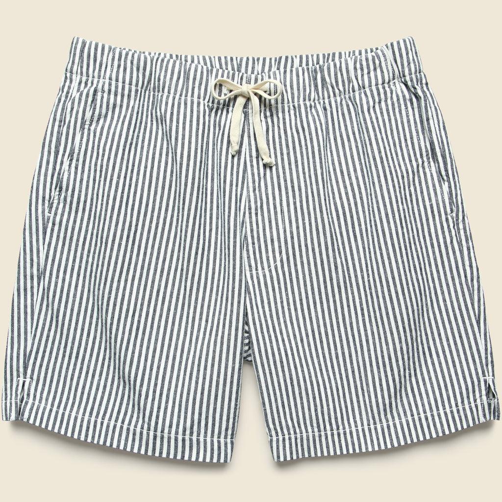 6" Hemp Stripe Easy Short - Natural/Navy Product Image