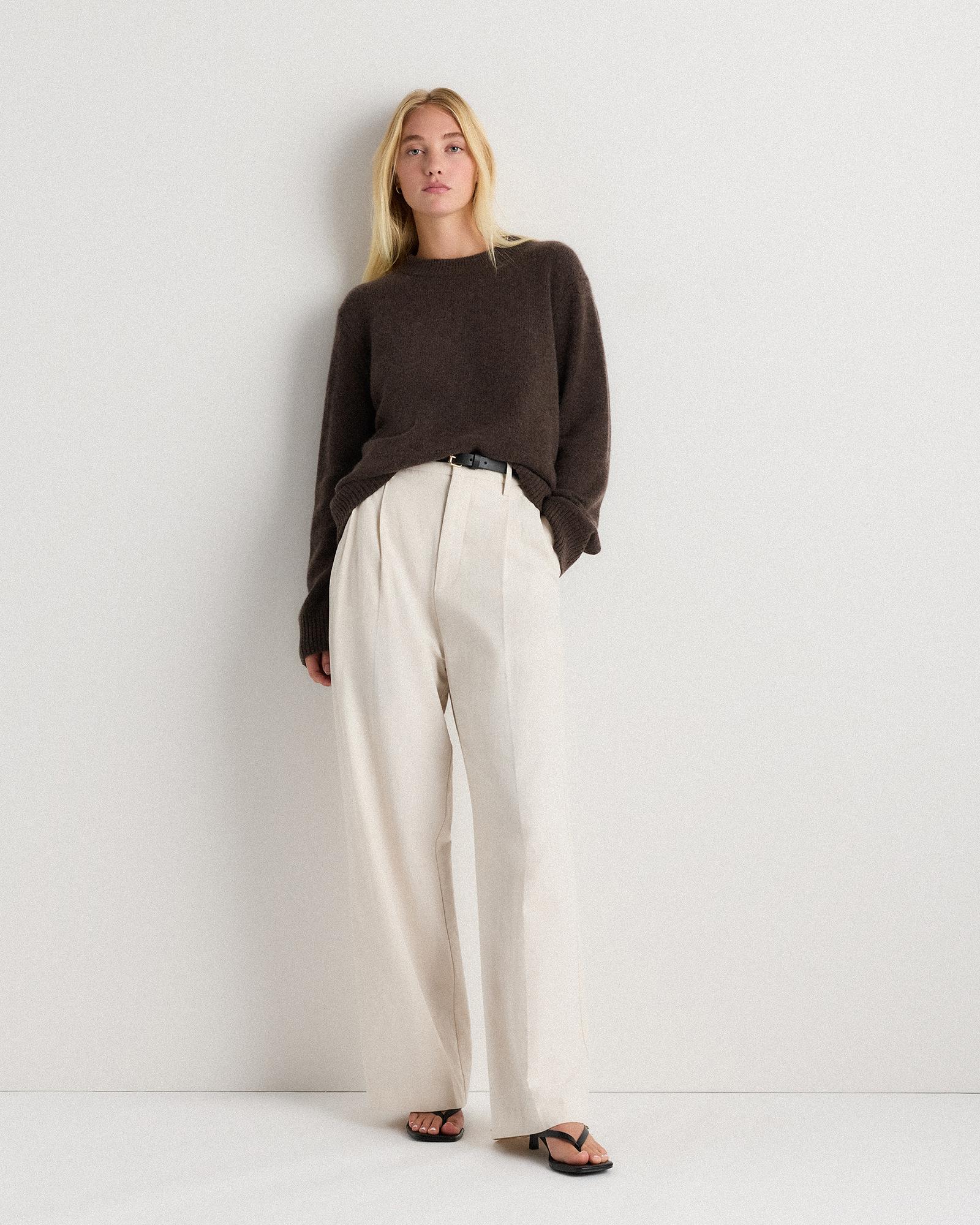 Quince | Women's Mongolian Cashmere Oversized Crewneck Sweater Product Image