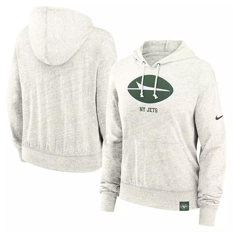Womens Nike Cream New York Jets Gym Vintage Logo Pullover Hoodie Product Image