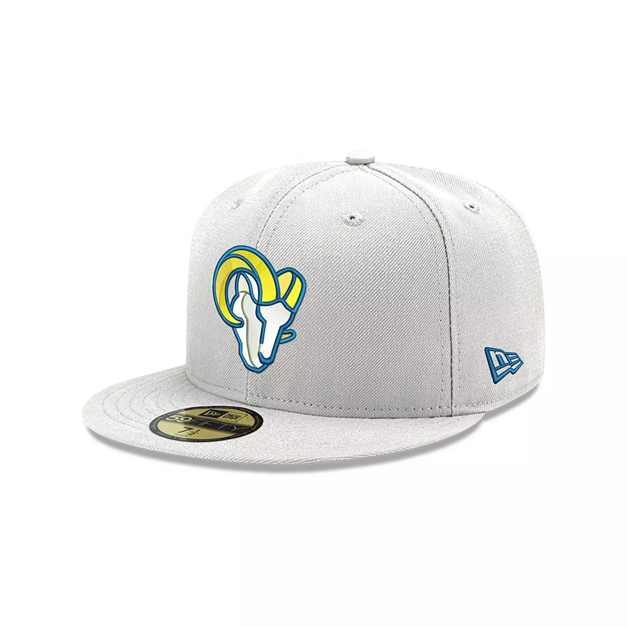 Men's New Era White Los Angeles Rams Omaha Ram Head 59FIFTY Fitted Hat, Size: 7 3/8 Product Image