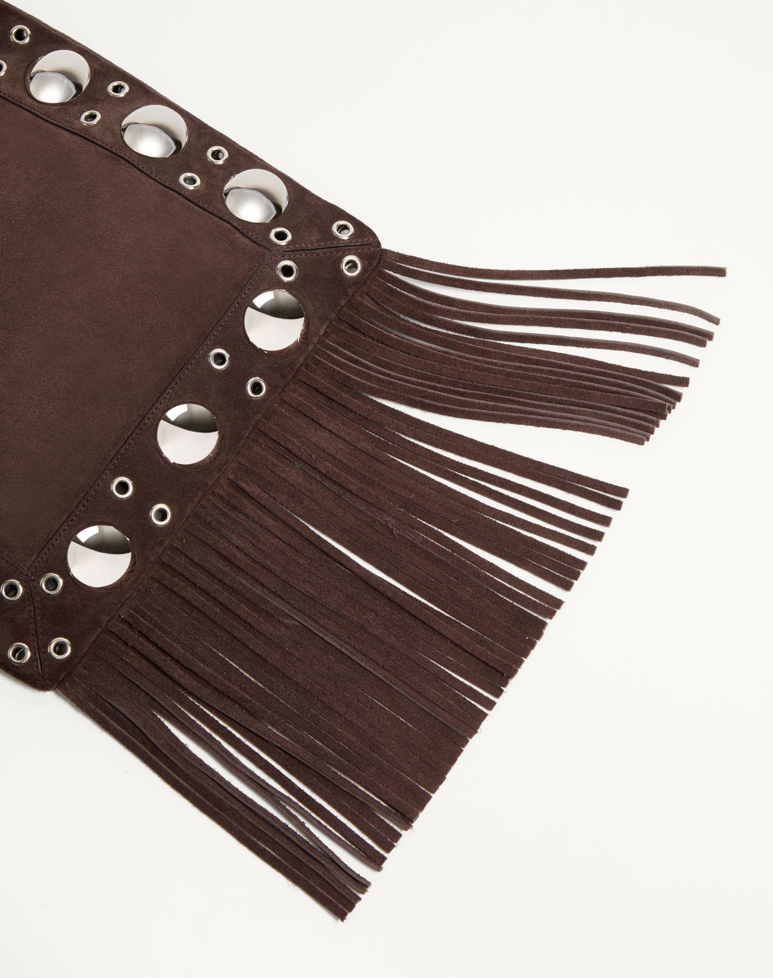 Valentino Garavani Nellcôte Suede Shoulder Bag With Fringes Product Image