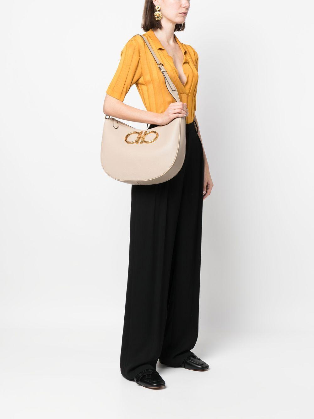 Gancini-logo leather shoulder bag  Product Image