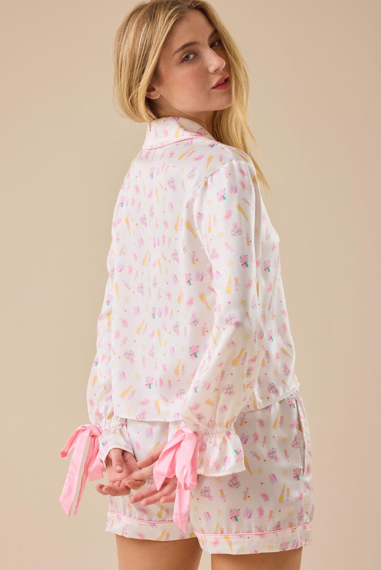 Emelia Champagne Button Up Sleep Shirt Product Image