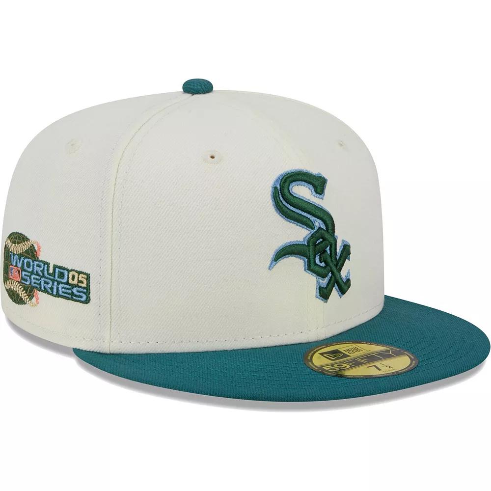 Men's New Era Cream Chicago White Sox Chrome Evergreen 59FIFTY Fitted Hat, Size: 8, Beige Product Image
