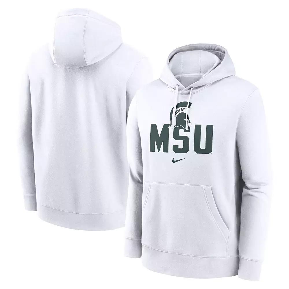 Men's Nike White Michigan State Spartans Primetime Club Fleece Pullover Hoodie,  Product Image