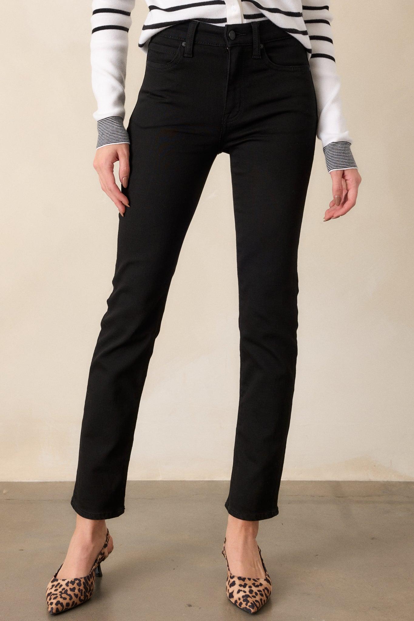 On Purpose Black Straight Leg Jeans Product Image