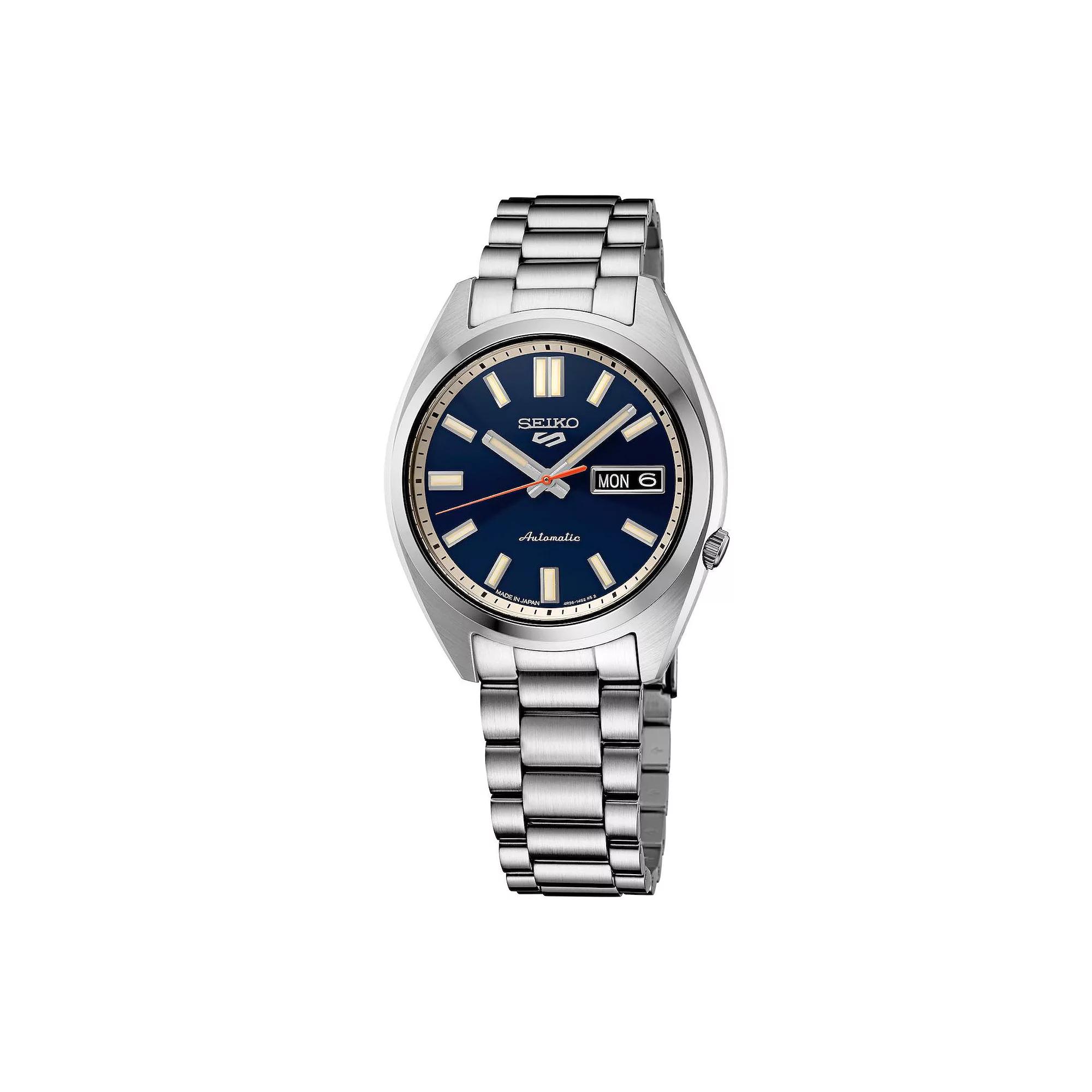 Mens Seiko 5 Sports Midsize Blue Dial Stainless Steel Automatic Watch - SRPK87 Silver Product Image