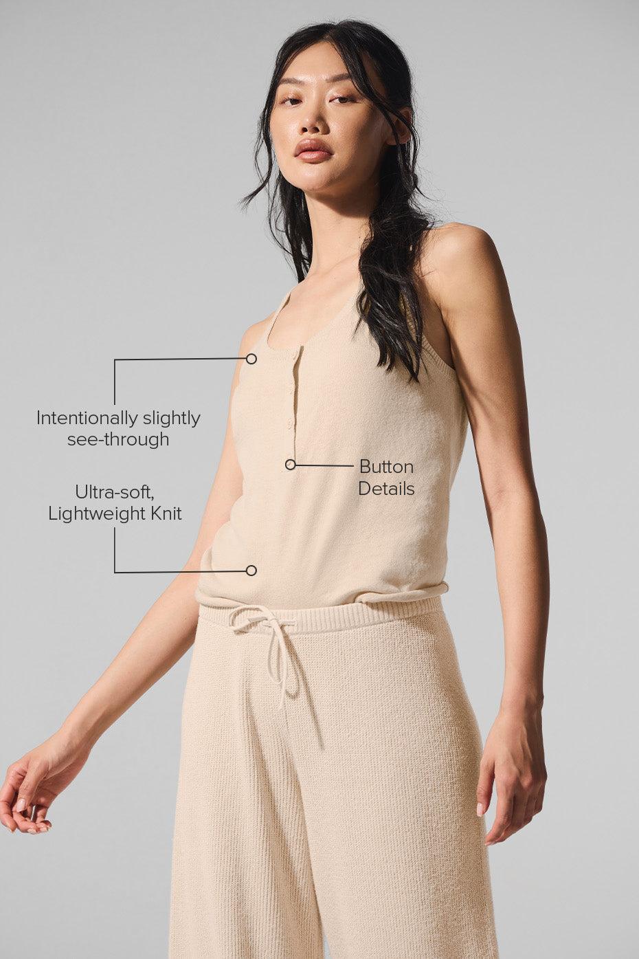 Supernatural Sweater Henley Tank - Macadamia Product Image