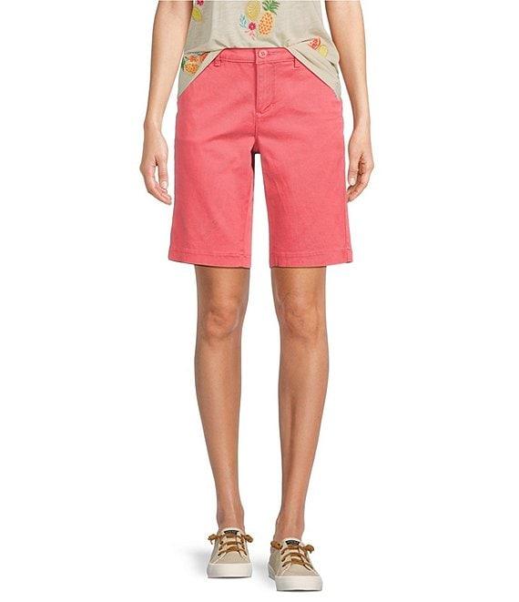 NYDJ Stretch Twill Flat Front High Rise Shorts Product Image