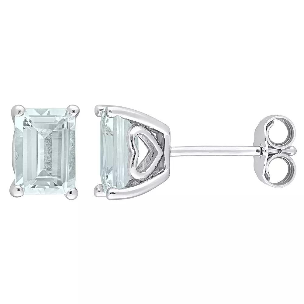 Stella Grace Sterling Silver & Gemstone Stud Earrings, Womens, Aquamarine Product Image