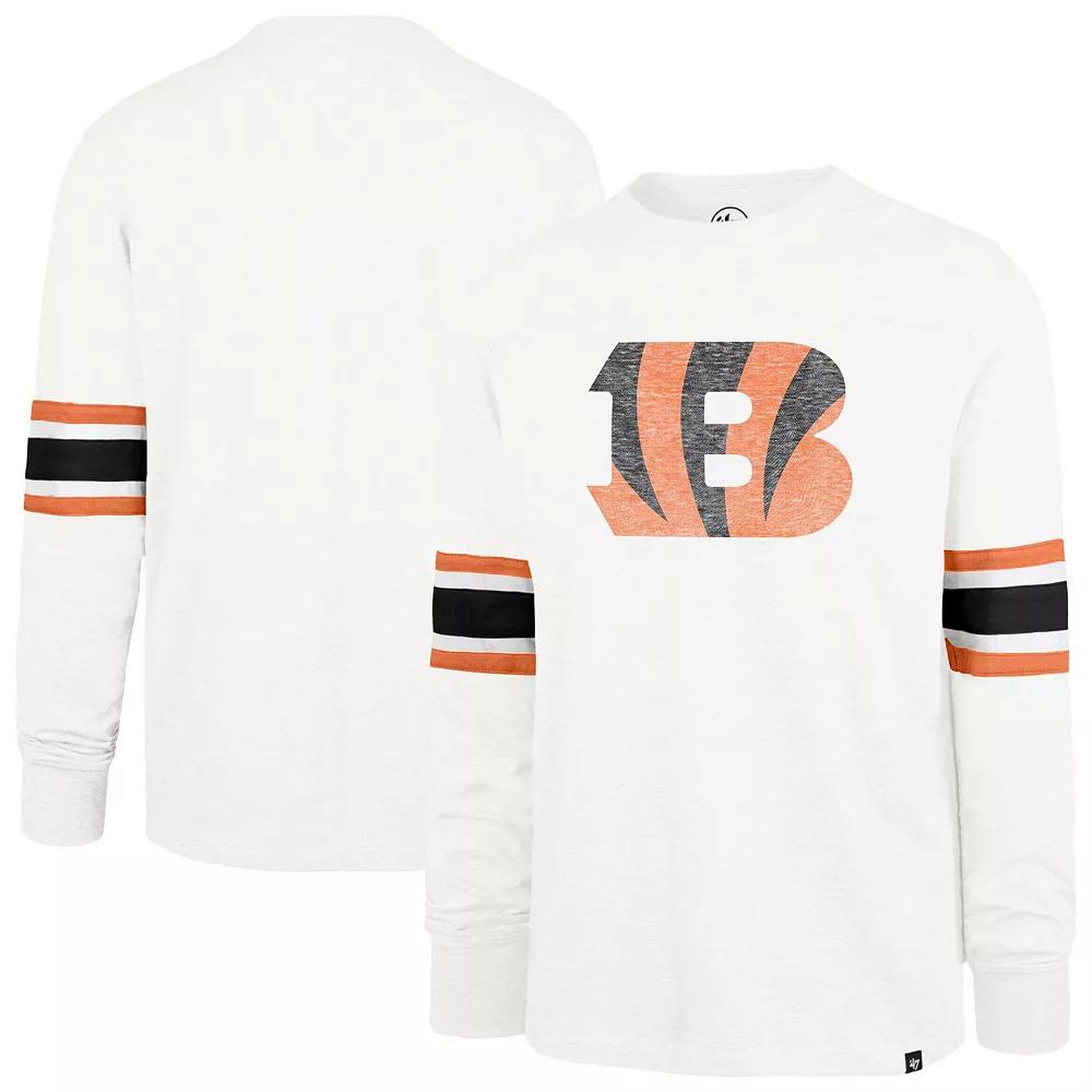 Men's '47 White Cincinnati Bengals Premier Brex Long Sleeve T-Shirt, Size: Medium Product Image