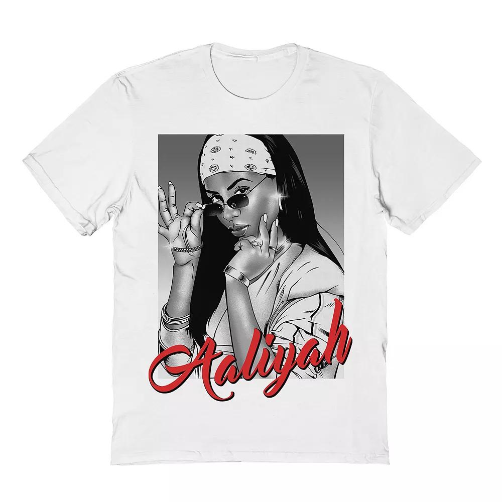 Men's Aaliyah Monochromatic Tee, Size: Medium, White Product Image