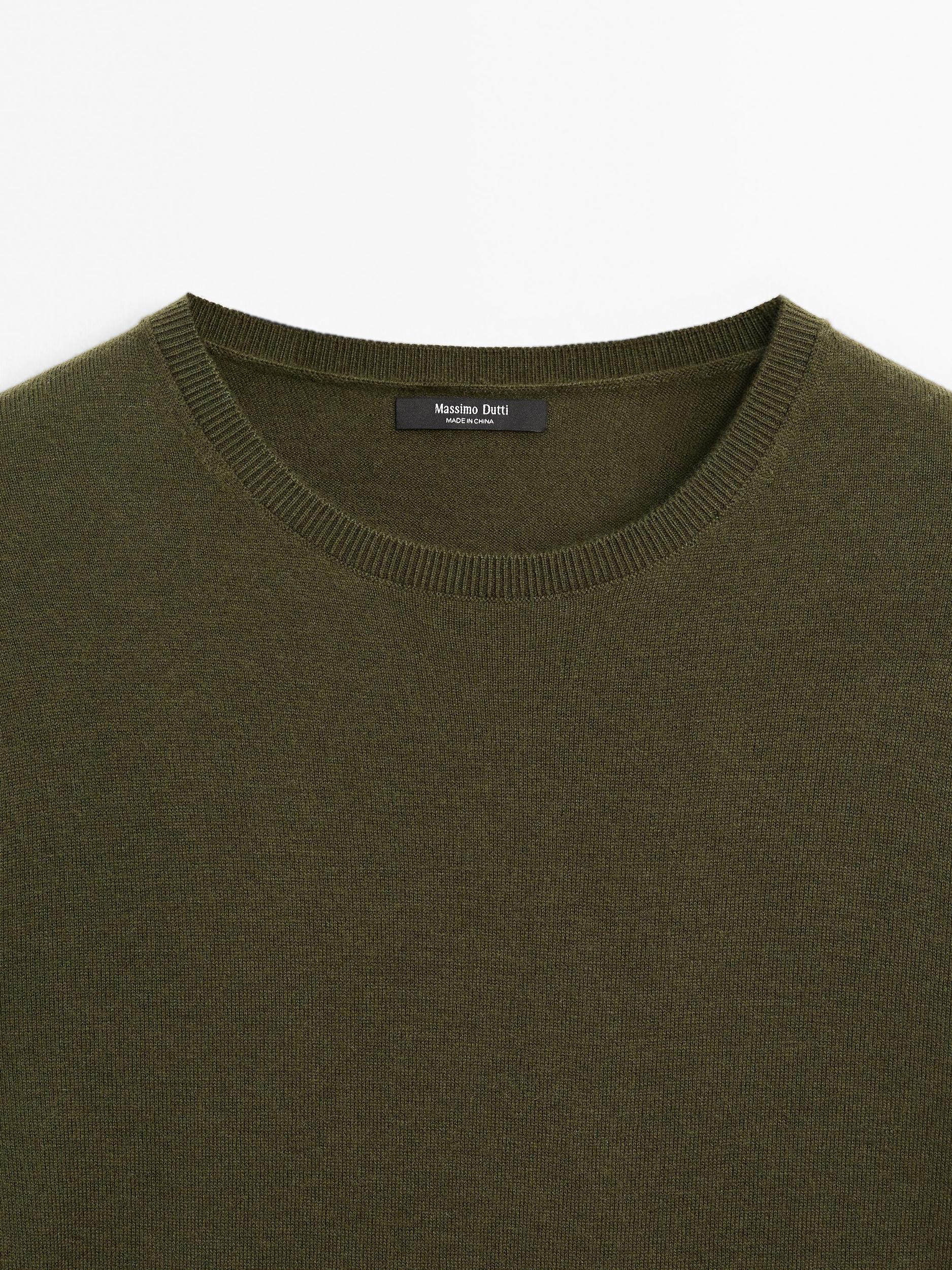 Wool blend knit sweater with crew neck Product Image