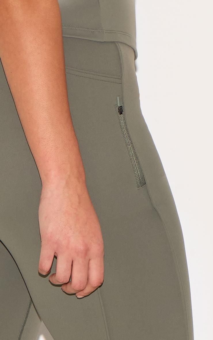 Olive Sculpt Side Pocket Gym Leggings Product Image