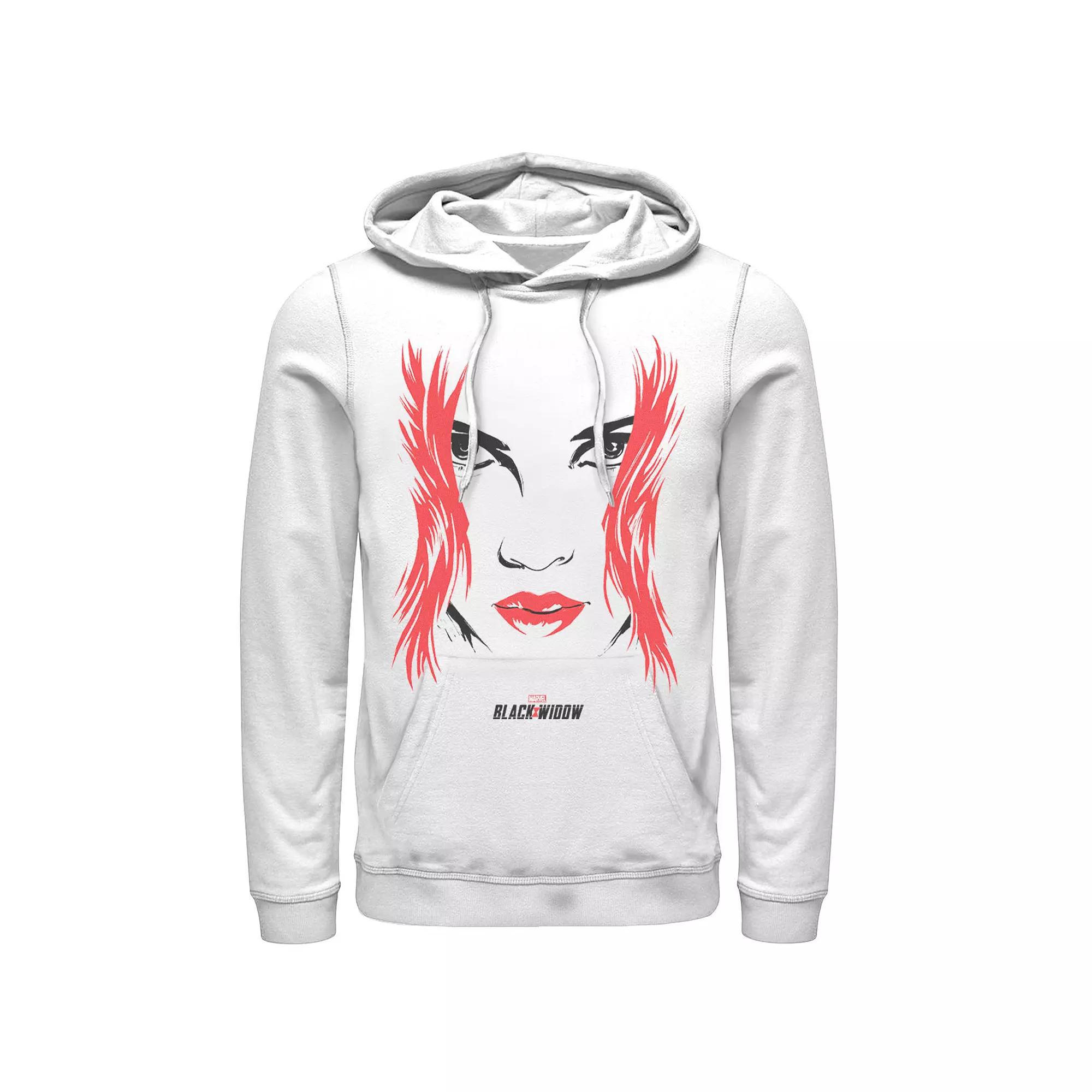 Mens Marvel Black Widow Big Face Hoodie Product Image