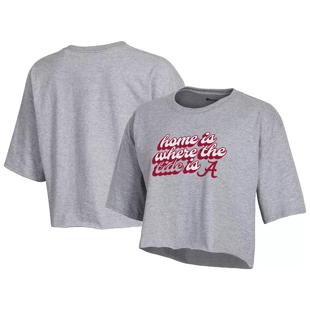 Women's Champion Gray Alabama Crimson Tide Boyfriend Cropped T-Shirt, Size: 2XL, Grey Product Image