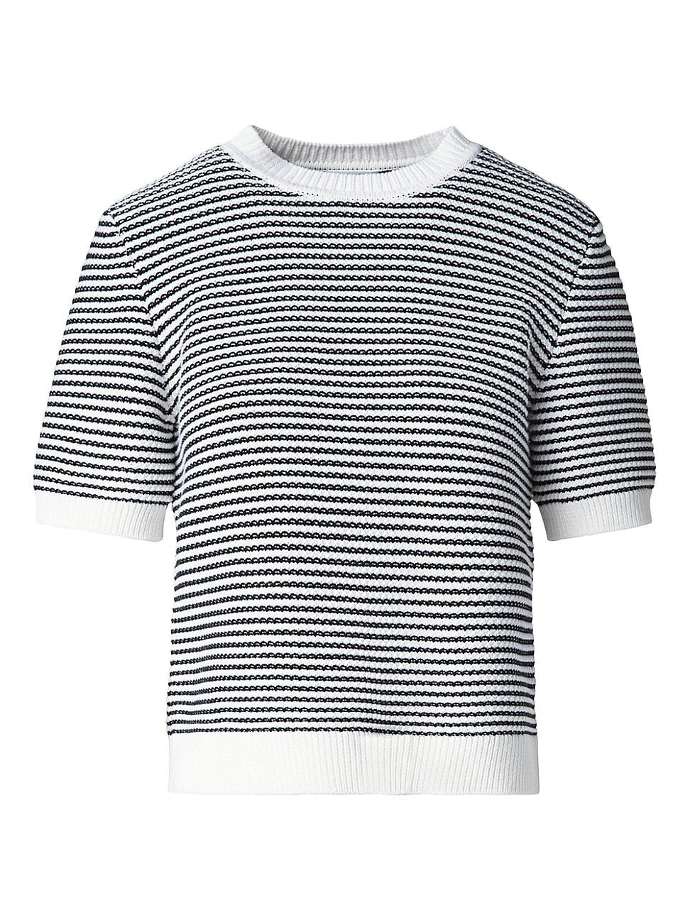 Womens Striped Knit Cotton Sweater Product Image