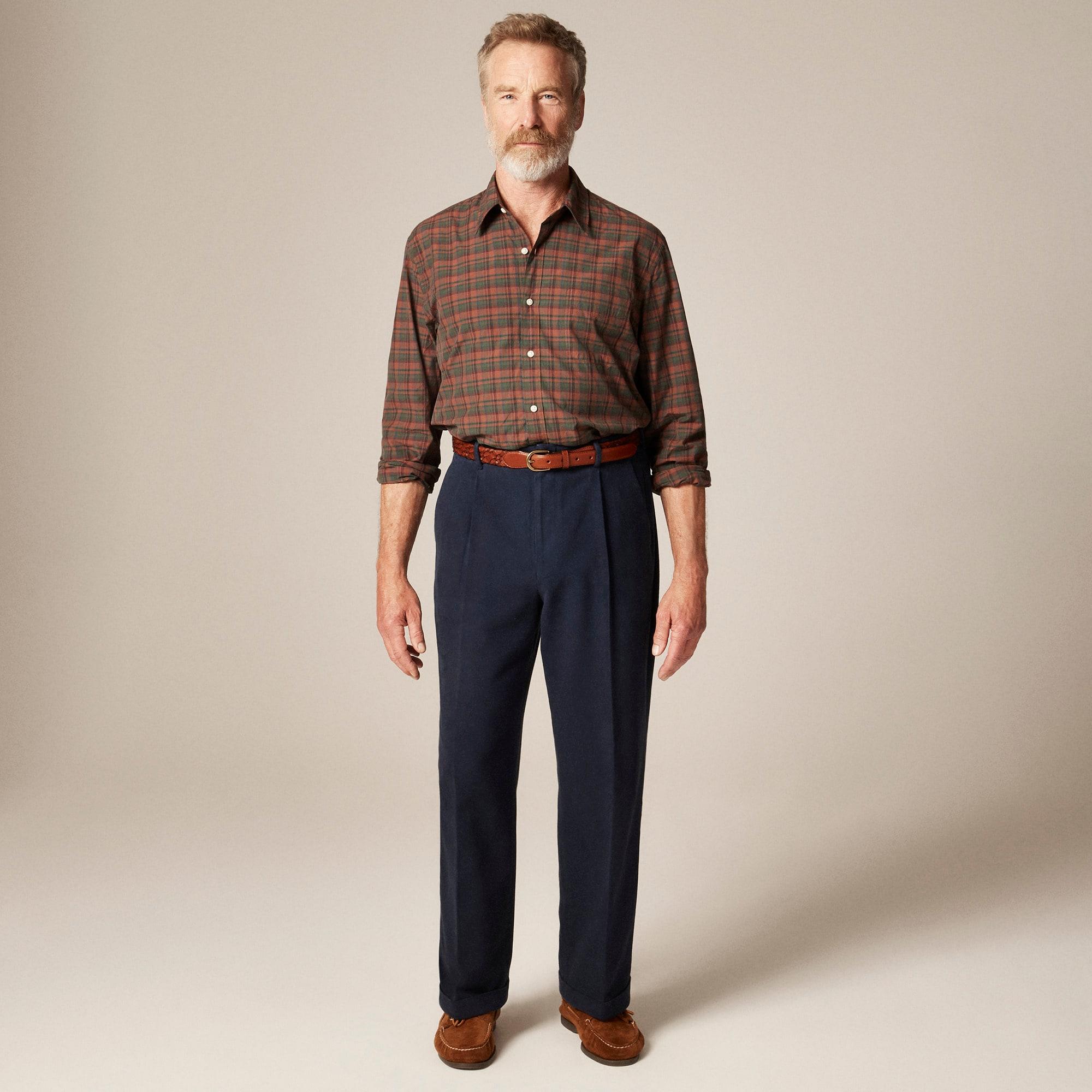 Relaxed-fit suit pant in garment-dyed Italian cotton twill Product Image