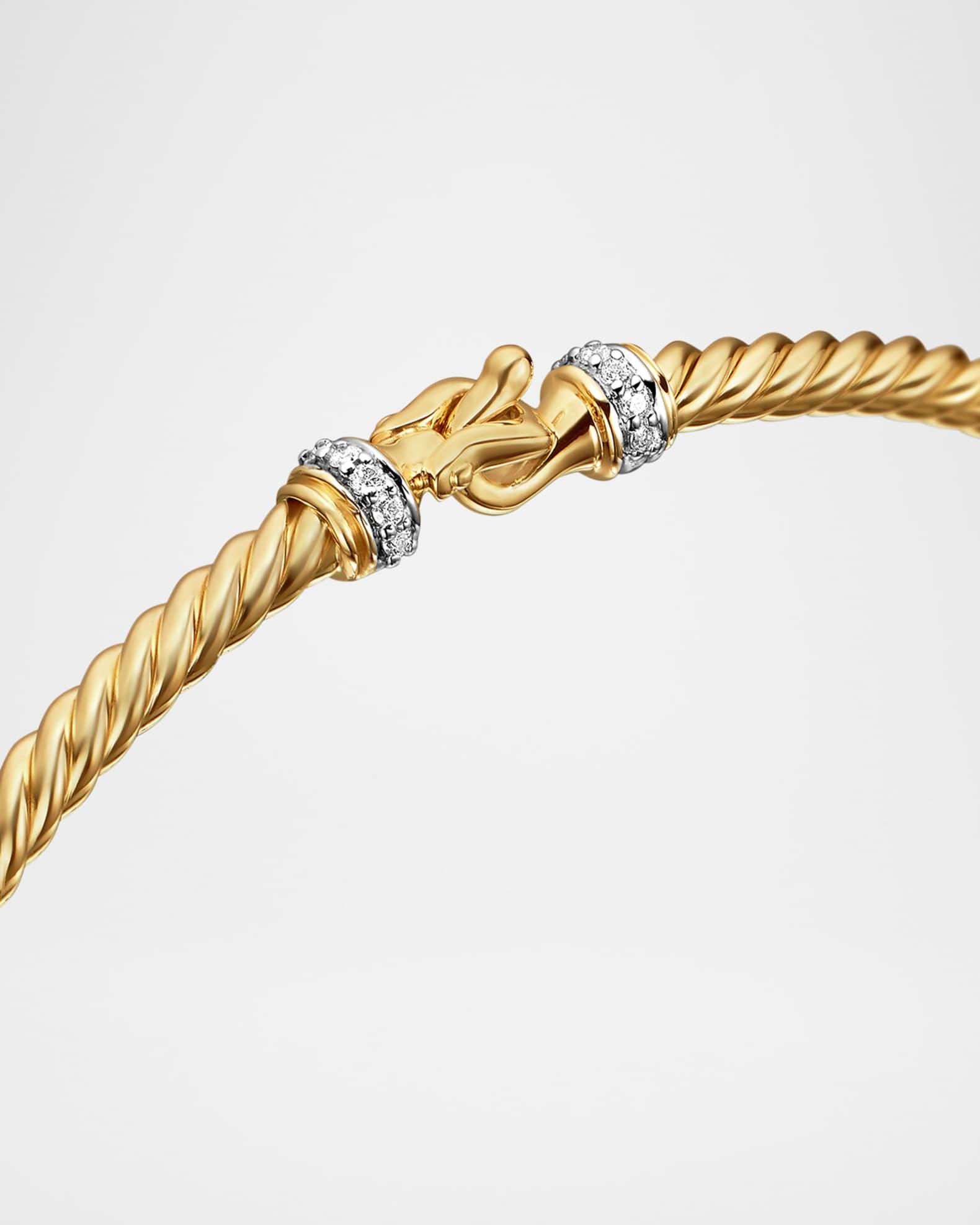 Cable Bracelet with Gemstone in Silver with 14K Gold, 5mm Product Image