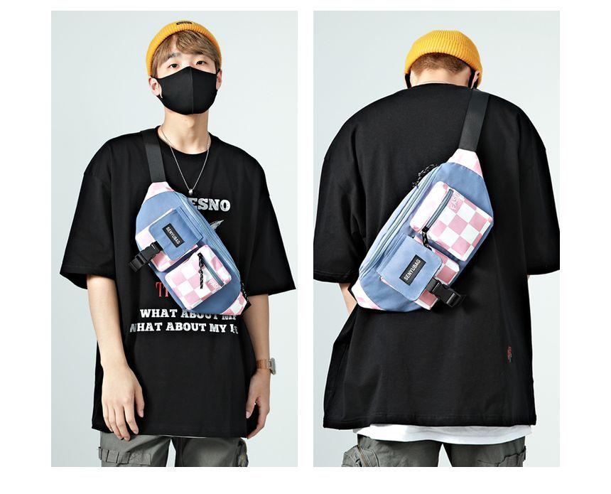 Checker Print Panel Belt Bag Product Image