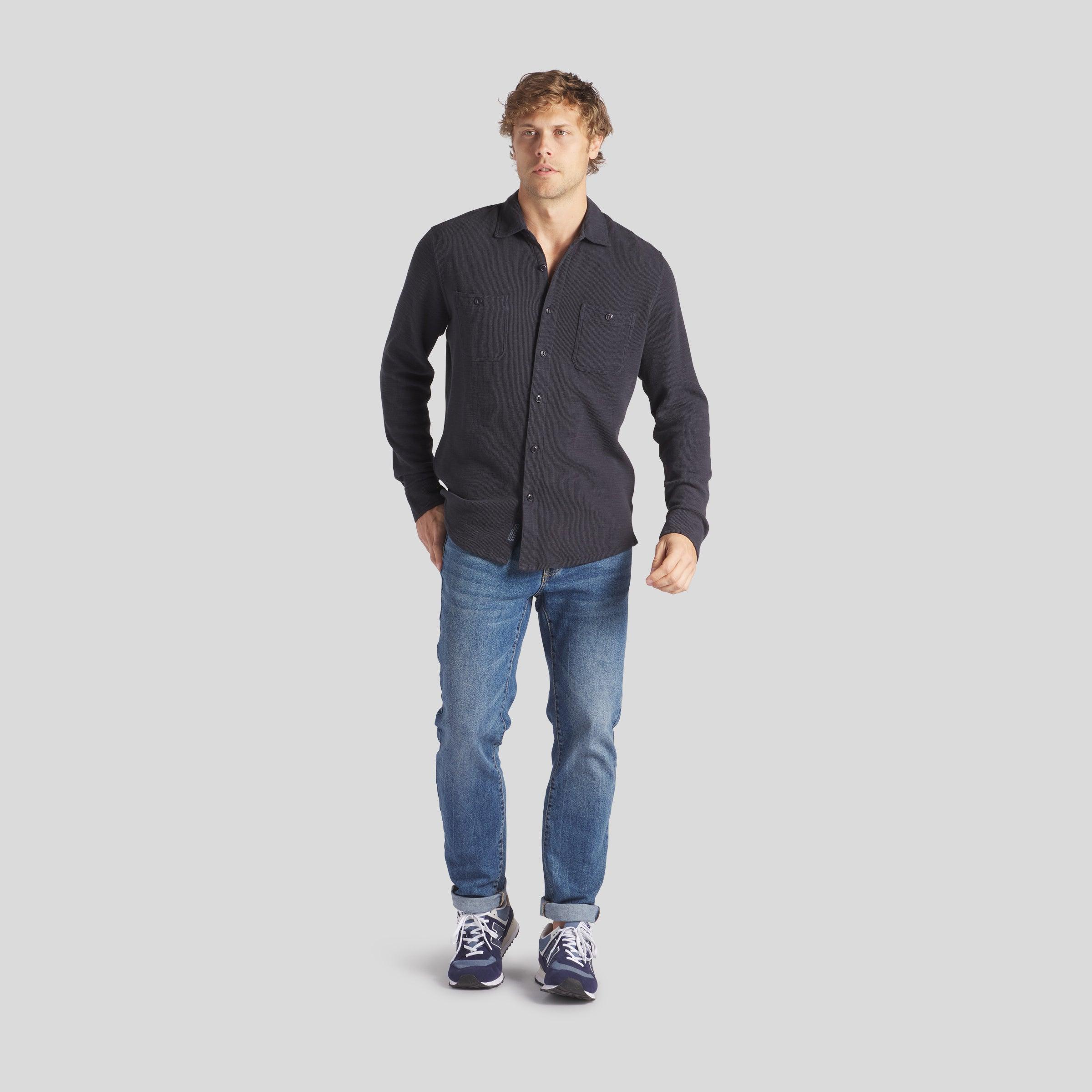 Waffle Hybrid Shirt - Dark Navy (Final Sale)* Product Image