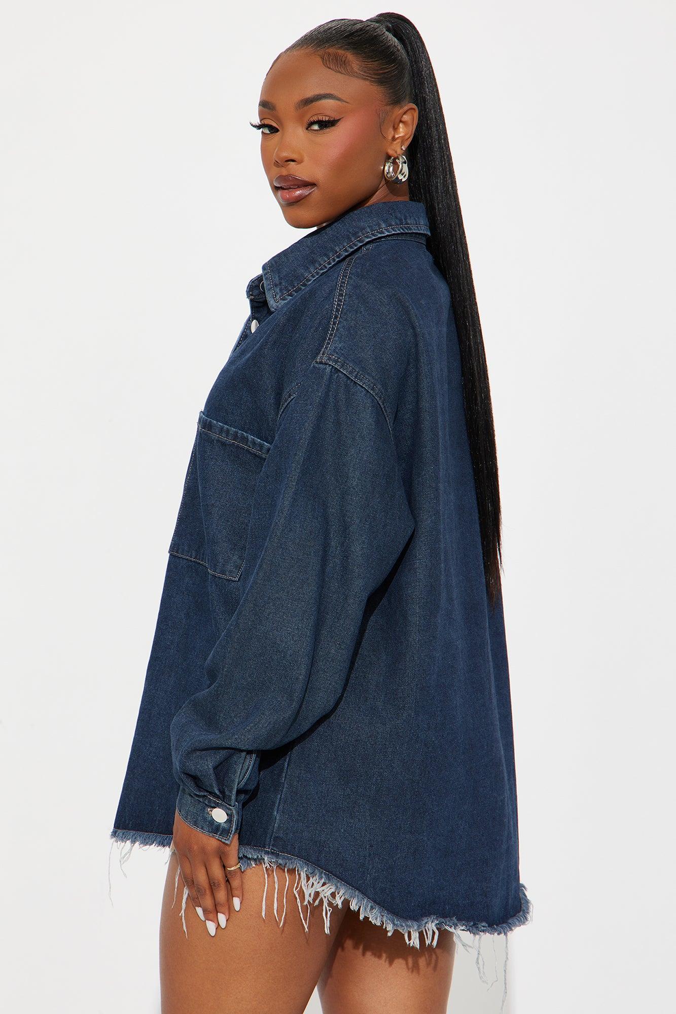 Audrey Denim Short Set - Dark Denim Female Product Image