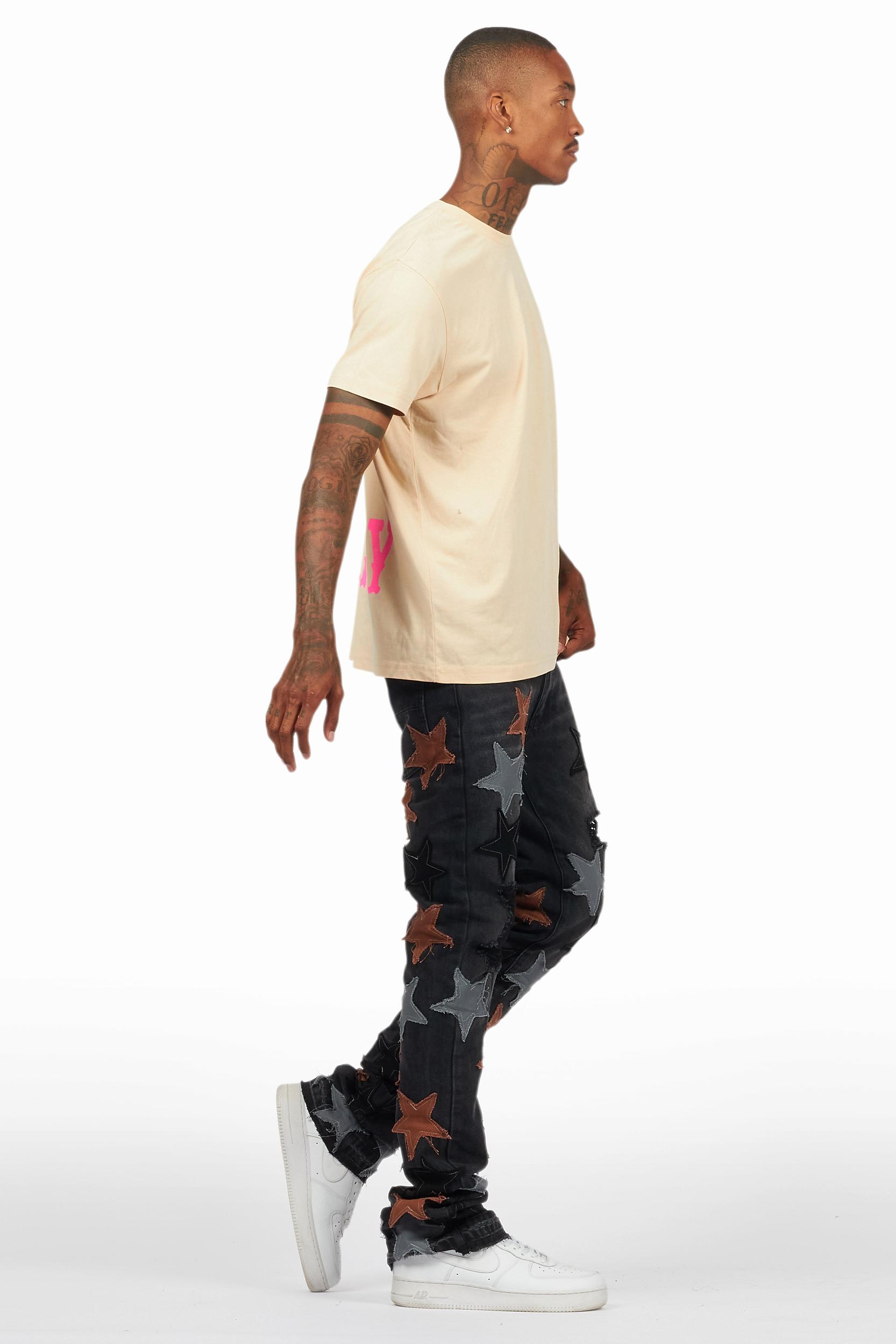 StarLane Dark Grey Stacked Flare Jean Male Product Image