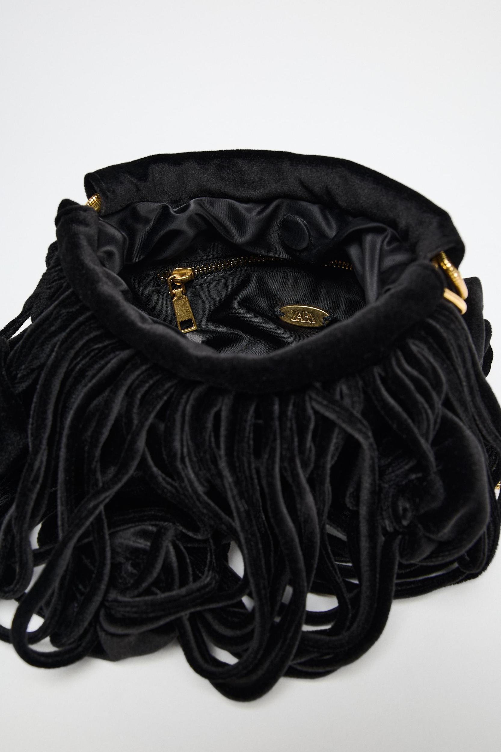 FLORAL VELVET EFFECT BUCKET BAG Product Image