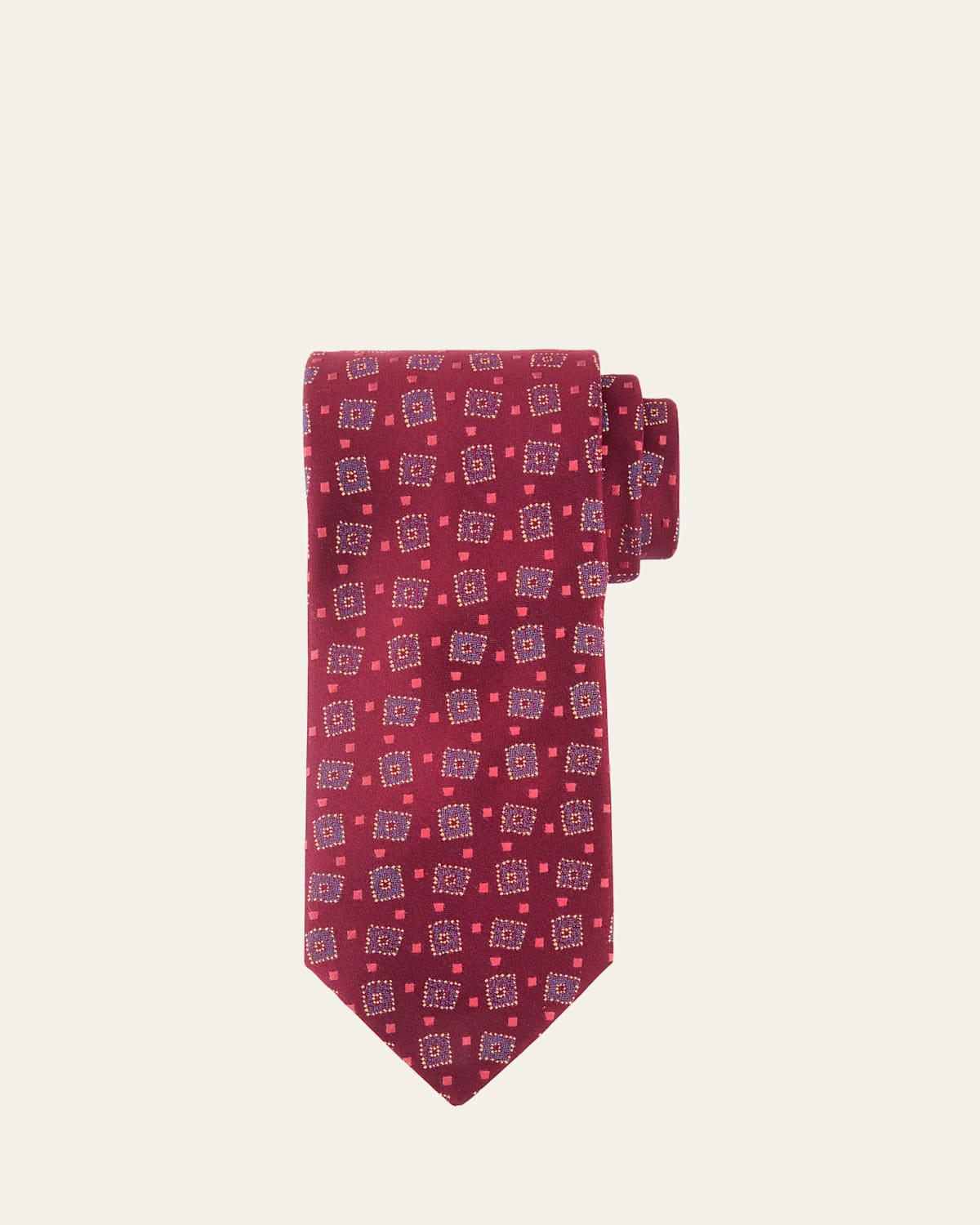 Mens Diamond-Woven Silk Tie Product Image
