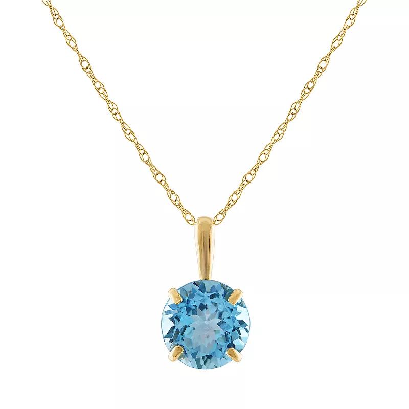 Designs by Gioelli 10k Gold Gemstone Solitaire Pendant Necklace, Women's, Size: 18", Red Product Image