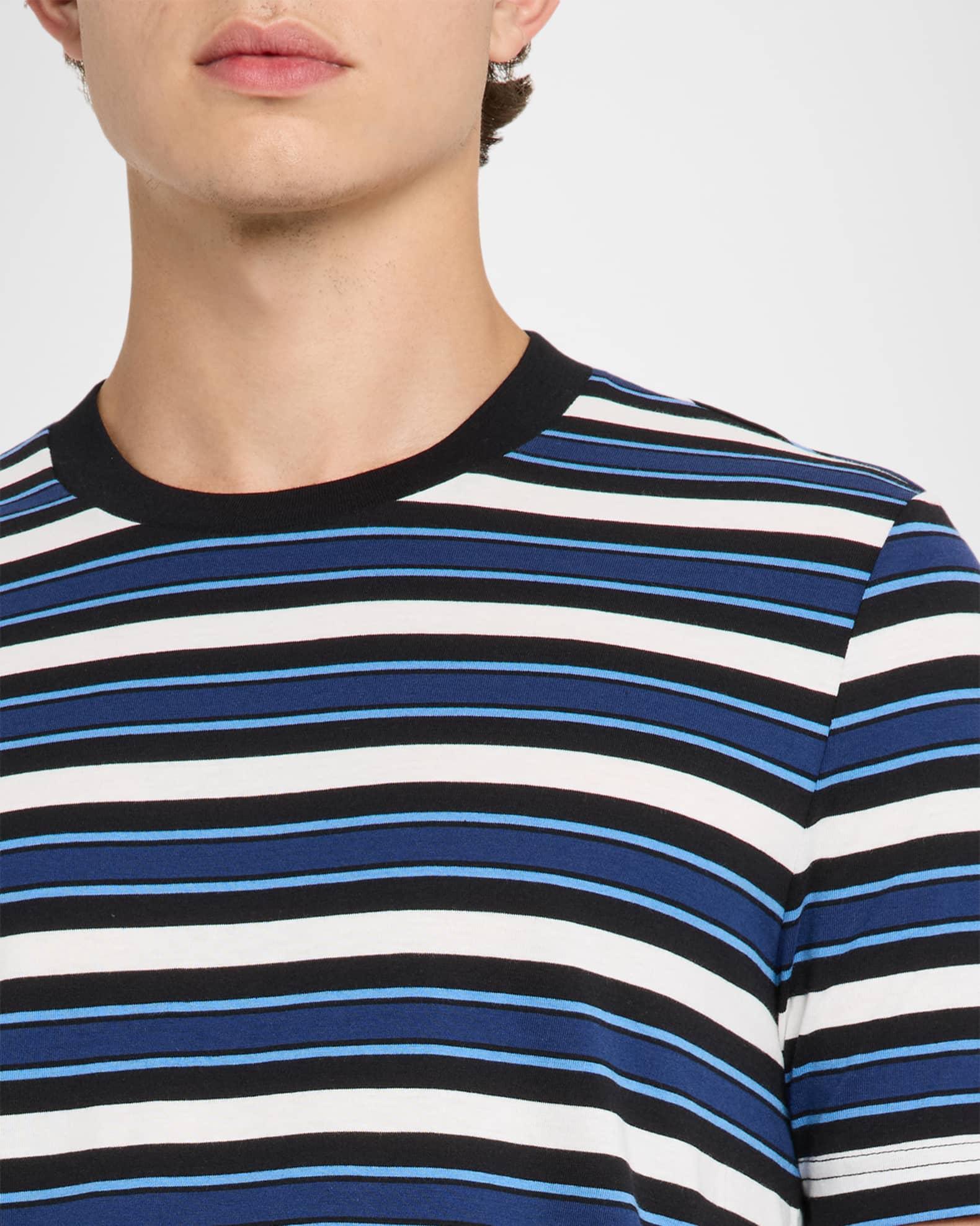 Men's Horizontal Multi-Stripe Cotton Crewneck T-Shirt Product Image