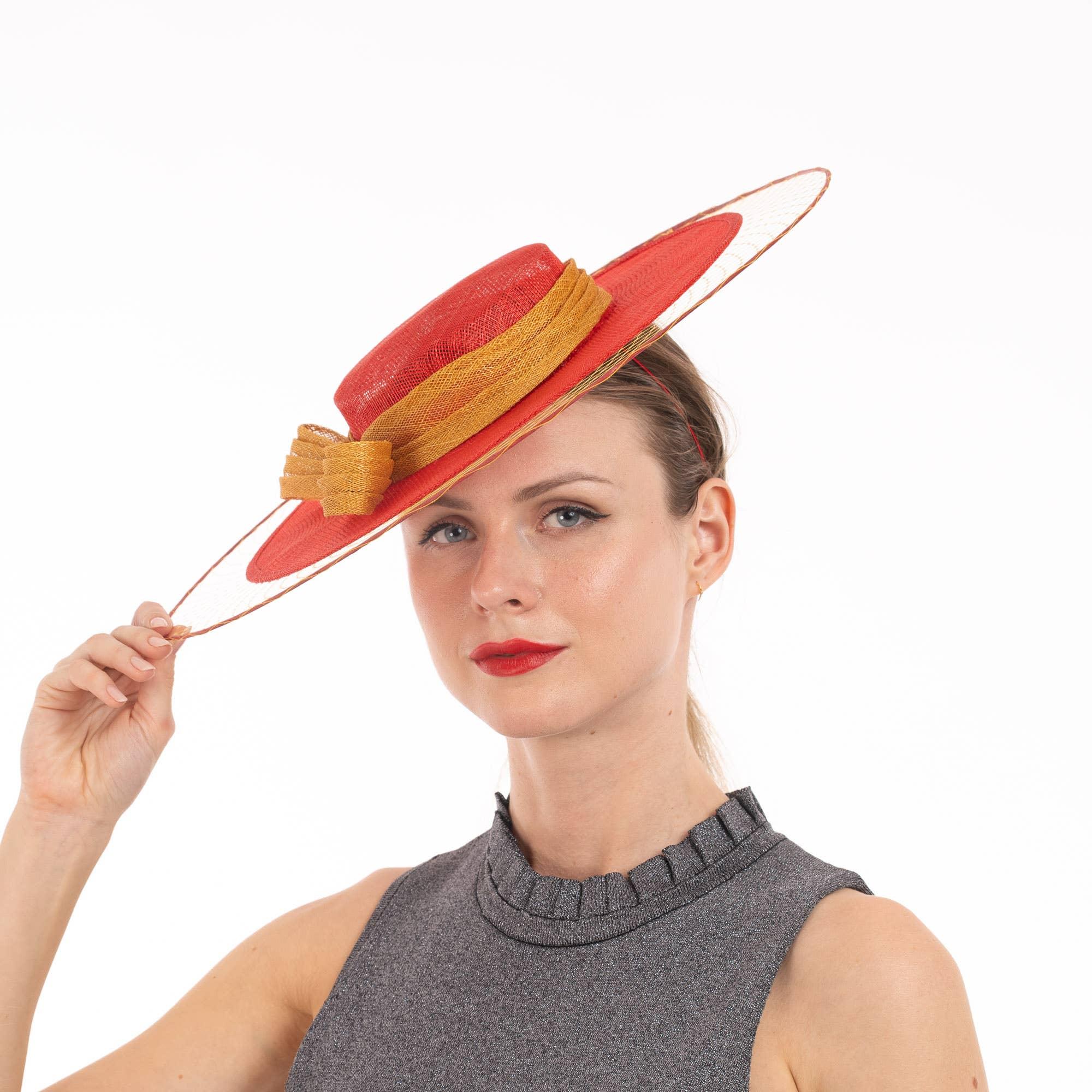 Dual Tone Sinamay Hat and Bow Product Image