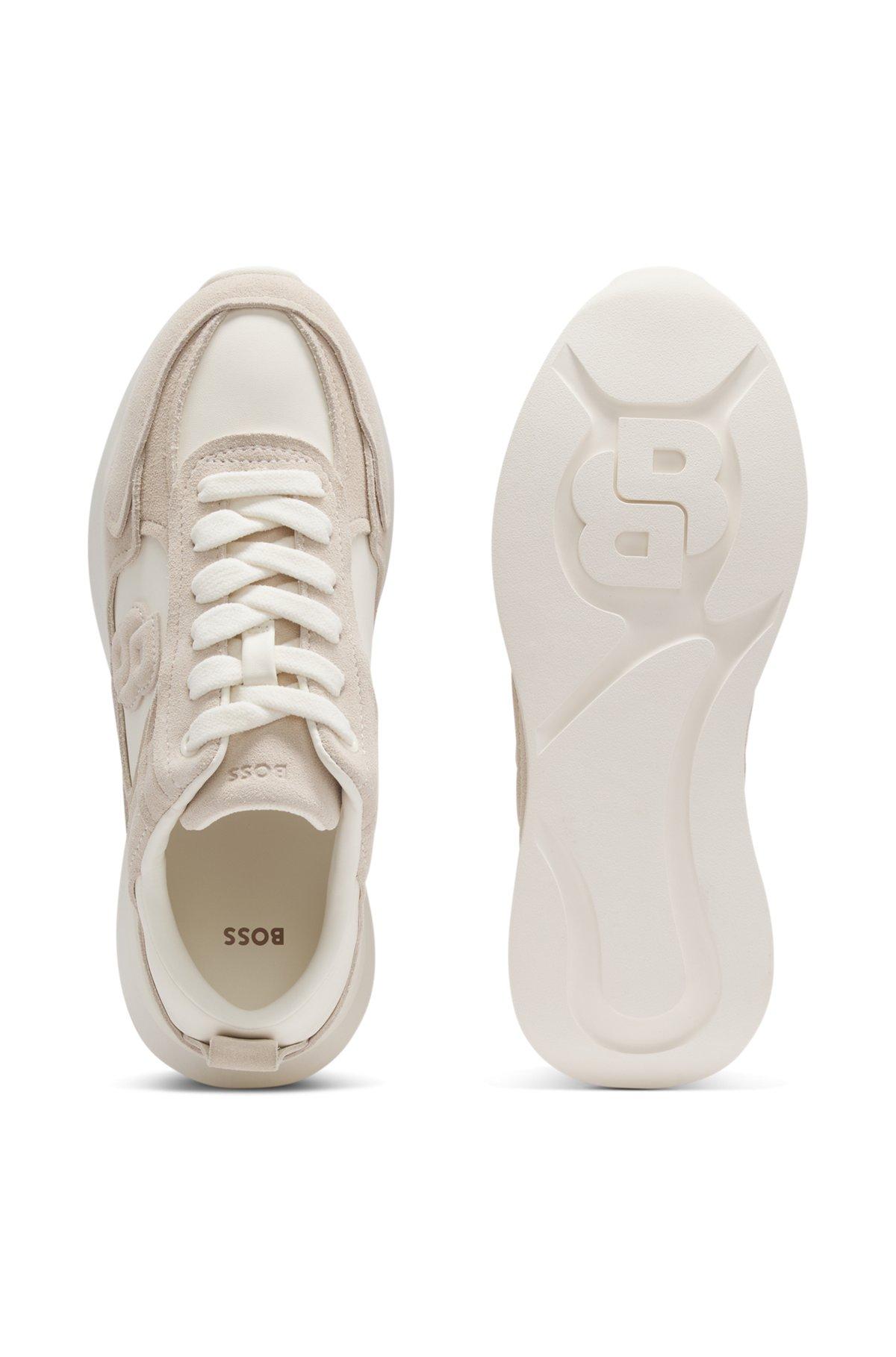 Suede-trim trainers with Double B monogram Product Image