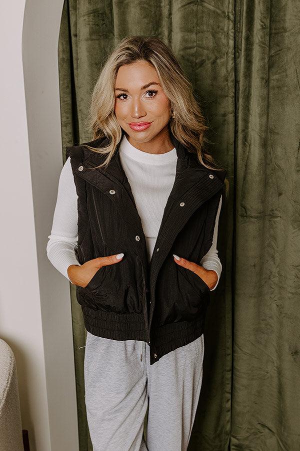 Mountain Breeze Puffer Vest in Black Product Image