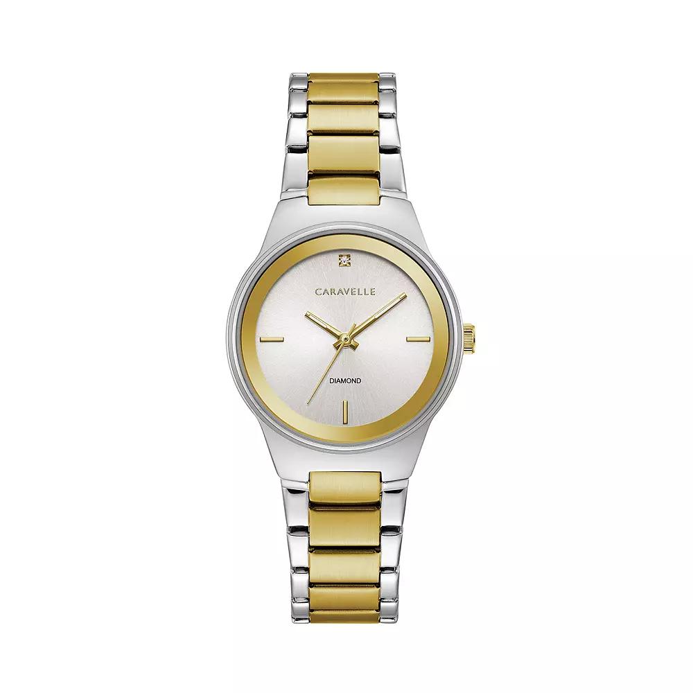 Caravelle by Bulova Women's Diamond Accent Two Tone Stainless Steel Watch - 45P108, Size: Small Product Image