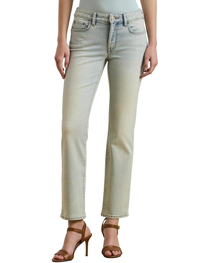 Petite High-Rise Straight Ankle Jeans in Alicia Wash Product Image