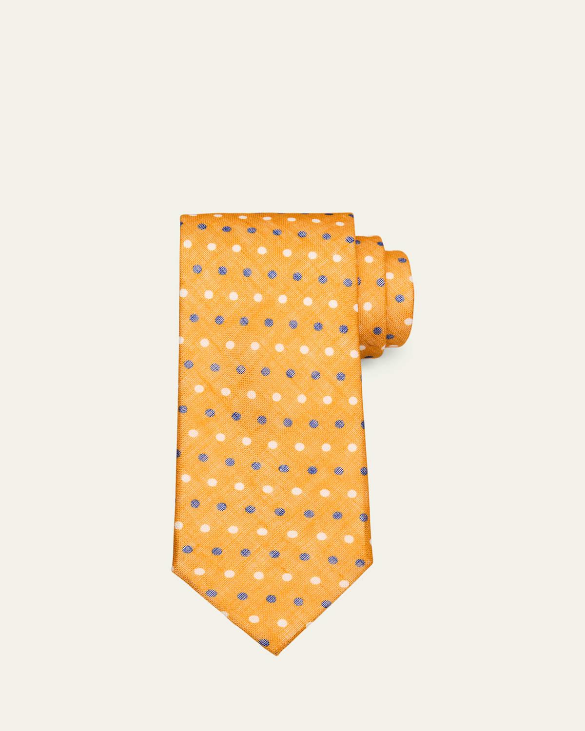 Mens Polka Dot Linen Tie Product Image