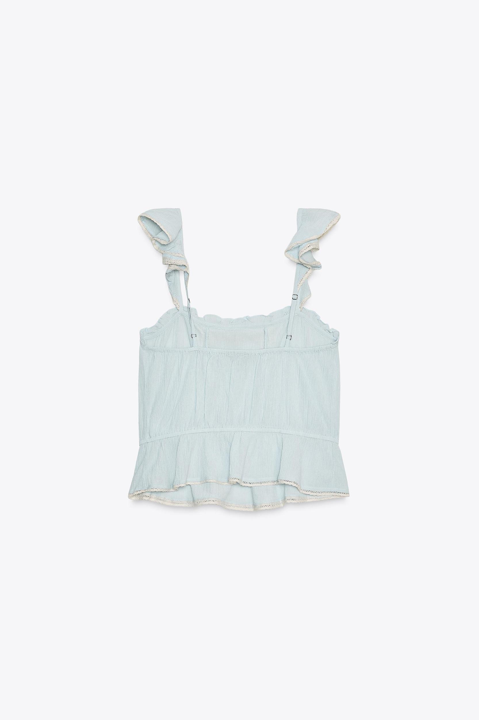 EMBROIDERED RUFFLE TOP Product Image