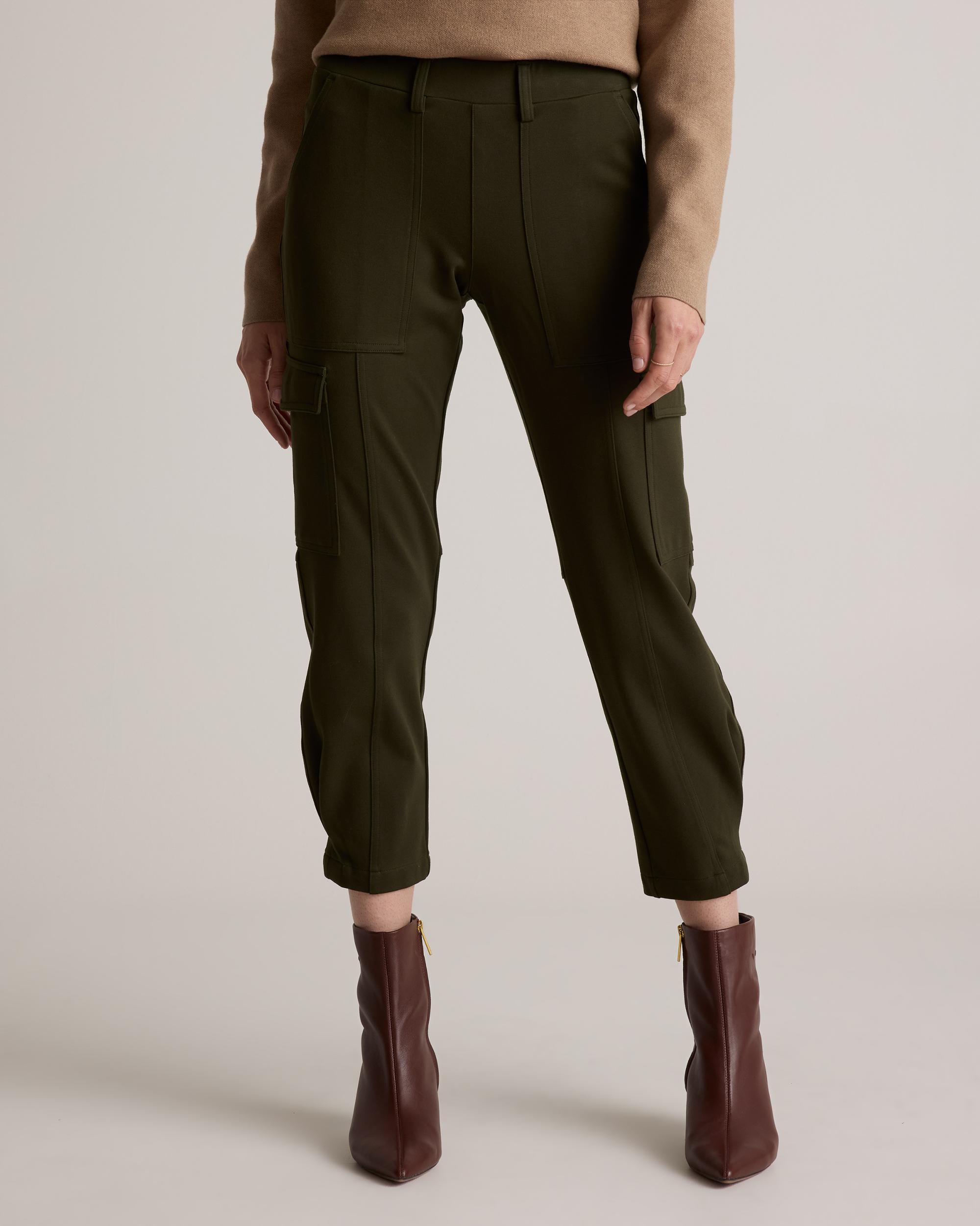 Quince | Women's Ultra-Stretch Ponte Tapered Cargo Pants Size XL, Rayon Product Image