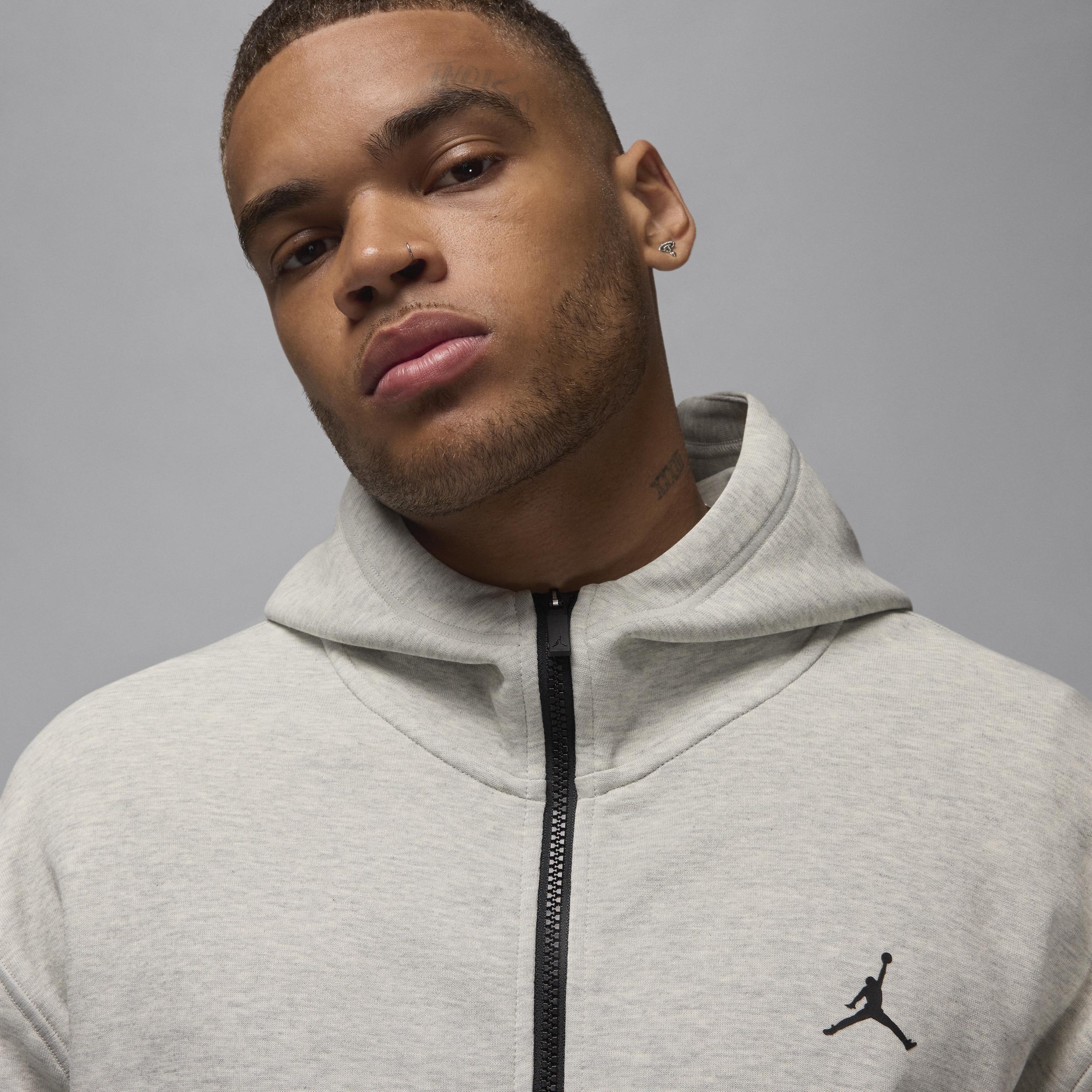 Jordan Mens Jordan Dri-FIT Sport Hoop Fleece Full-Zip - Mens Grey/Black Product Image