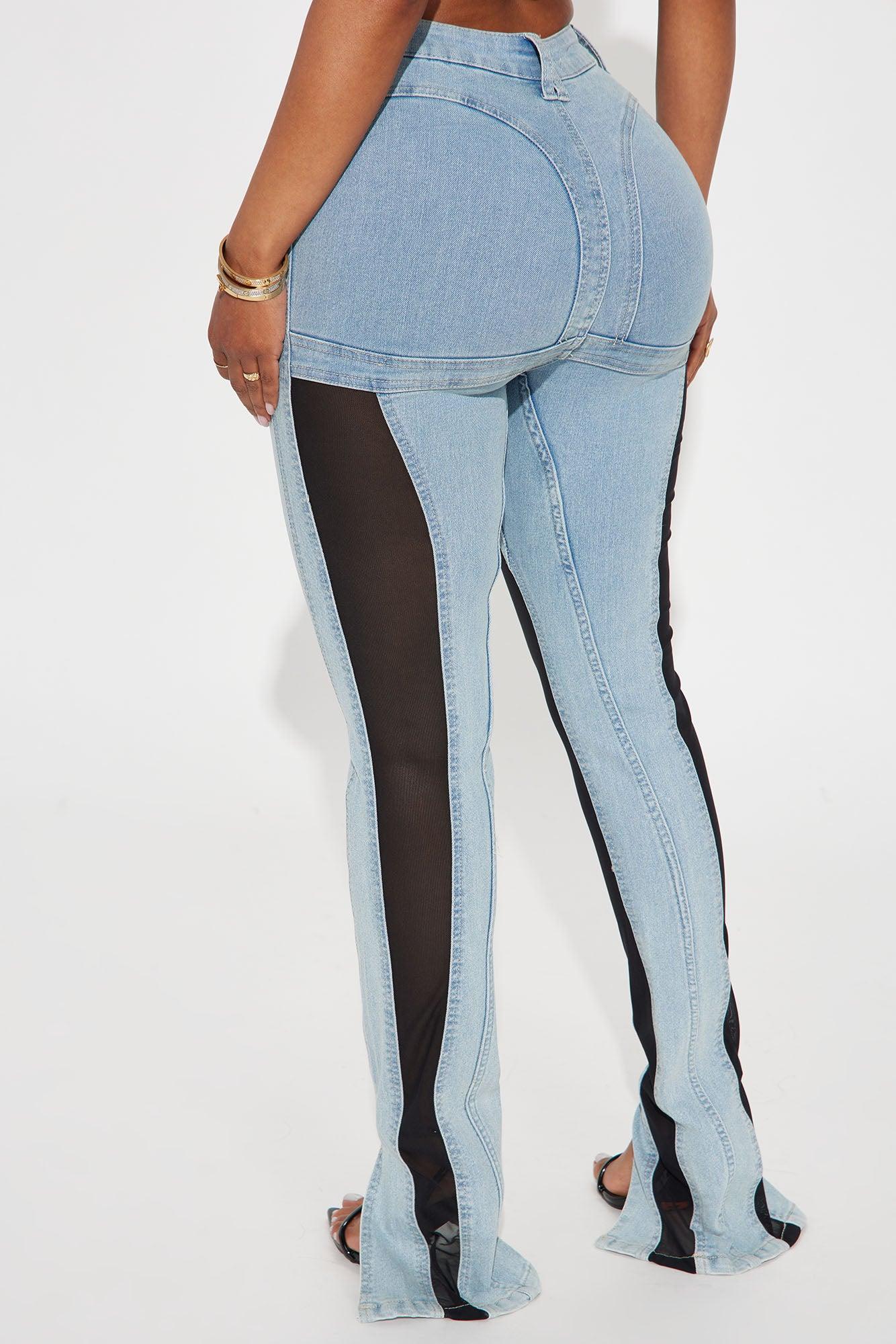 Switching Gears Stretch Split Hem Bootcut Jeans - Light Wash Product Image