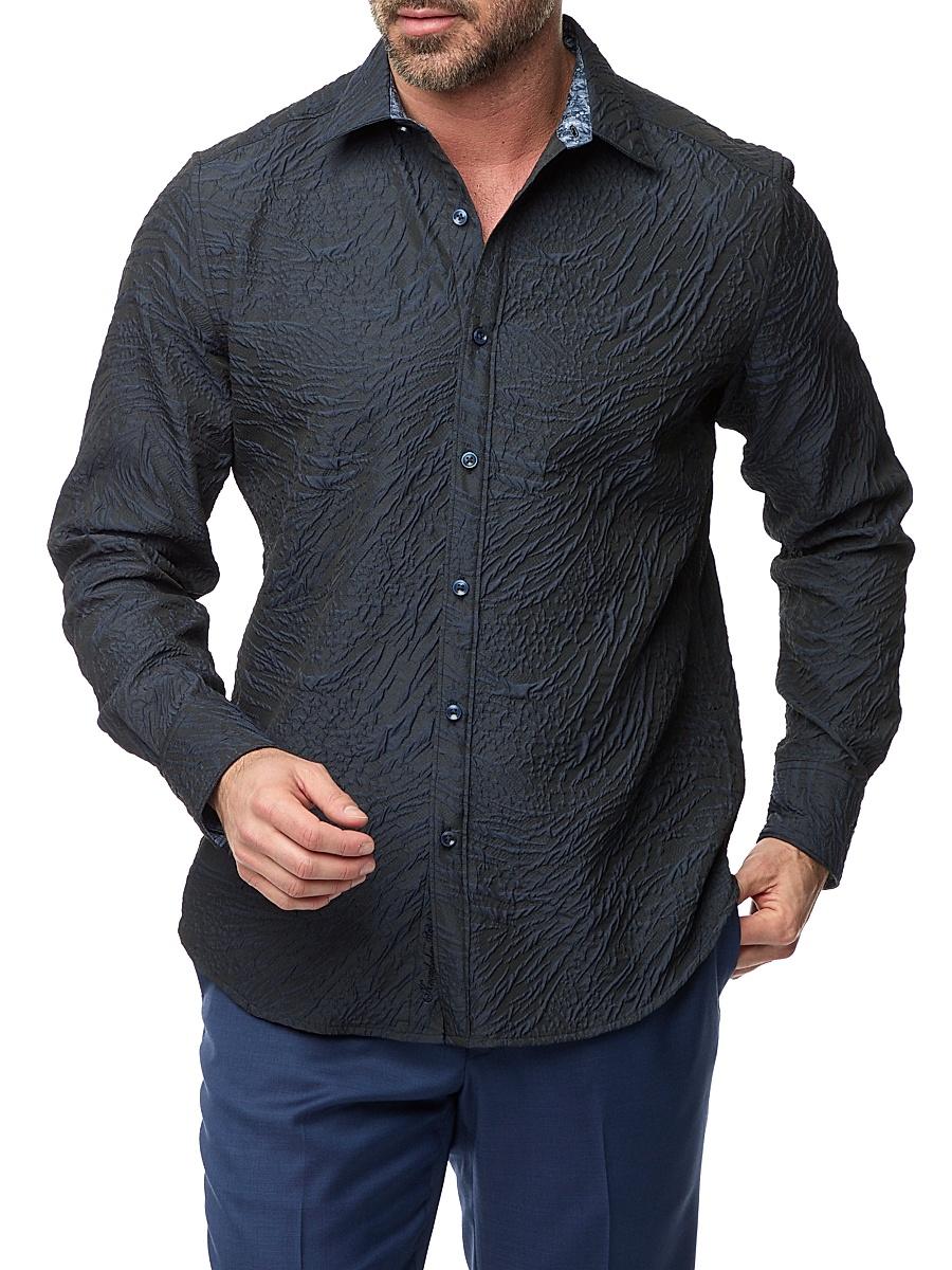 Mens Geoglyph Jacquard Button-Front Shirt Product Image