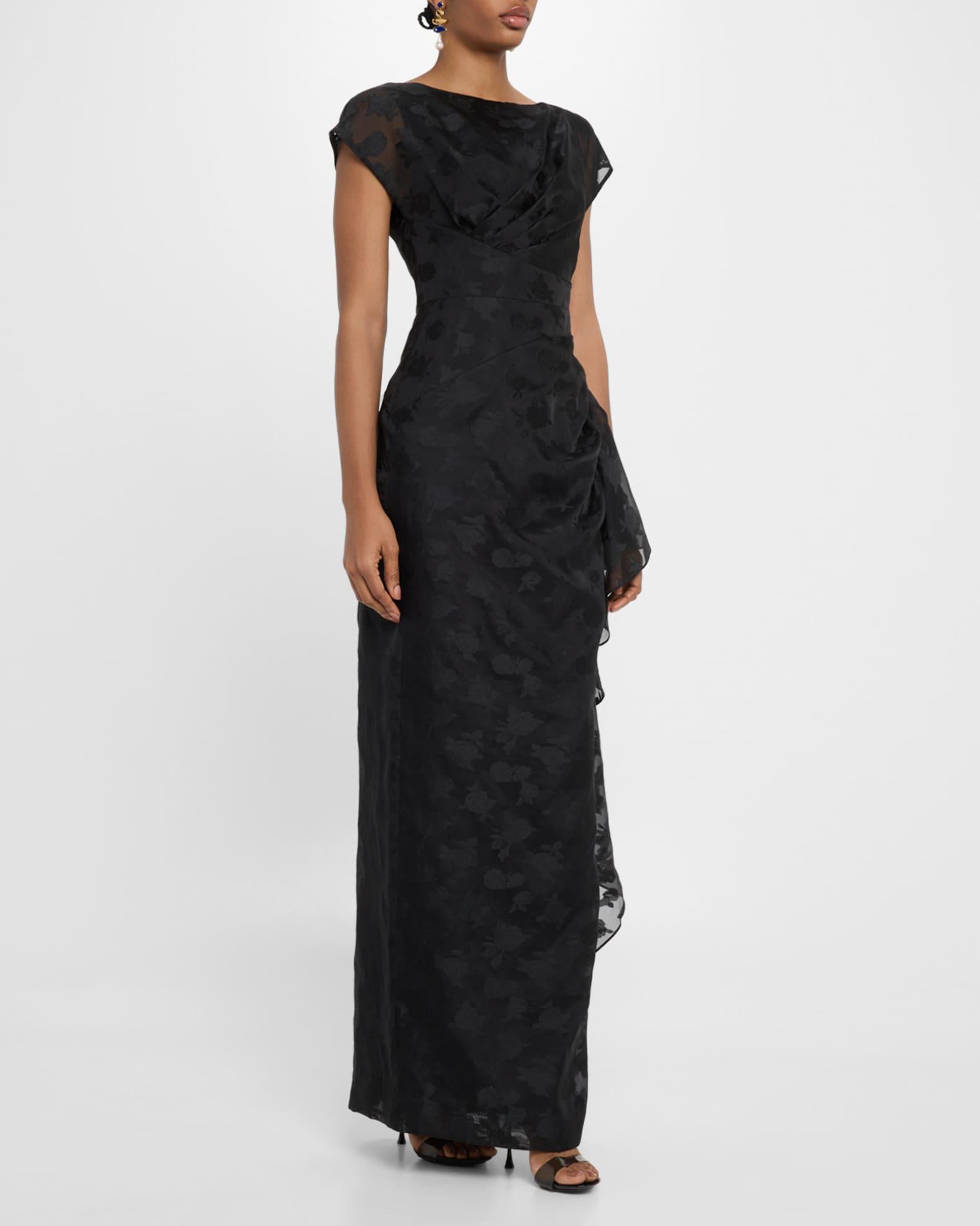 Florence Draped Short-Sleeve Fli Coupe Gown Product Image