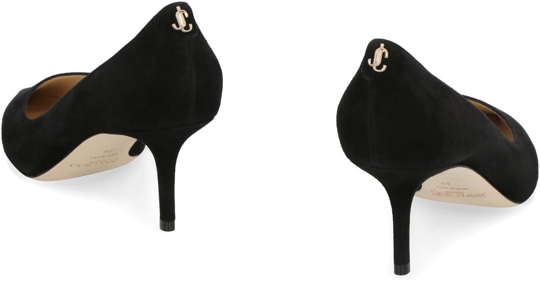 JIMMY CHOO Dark Brown Suede Pumps In Black Product Image
