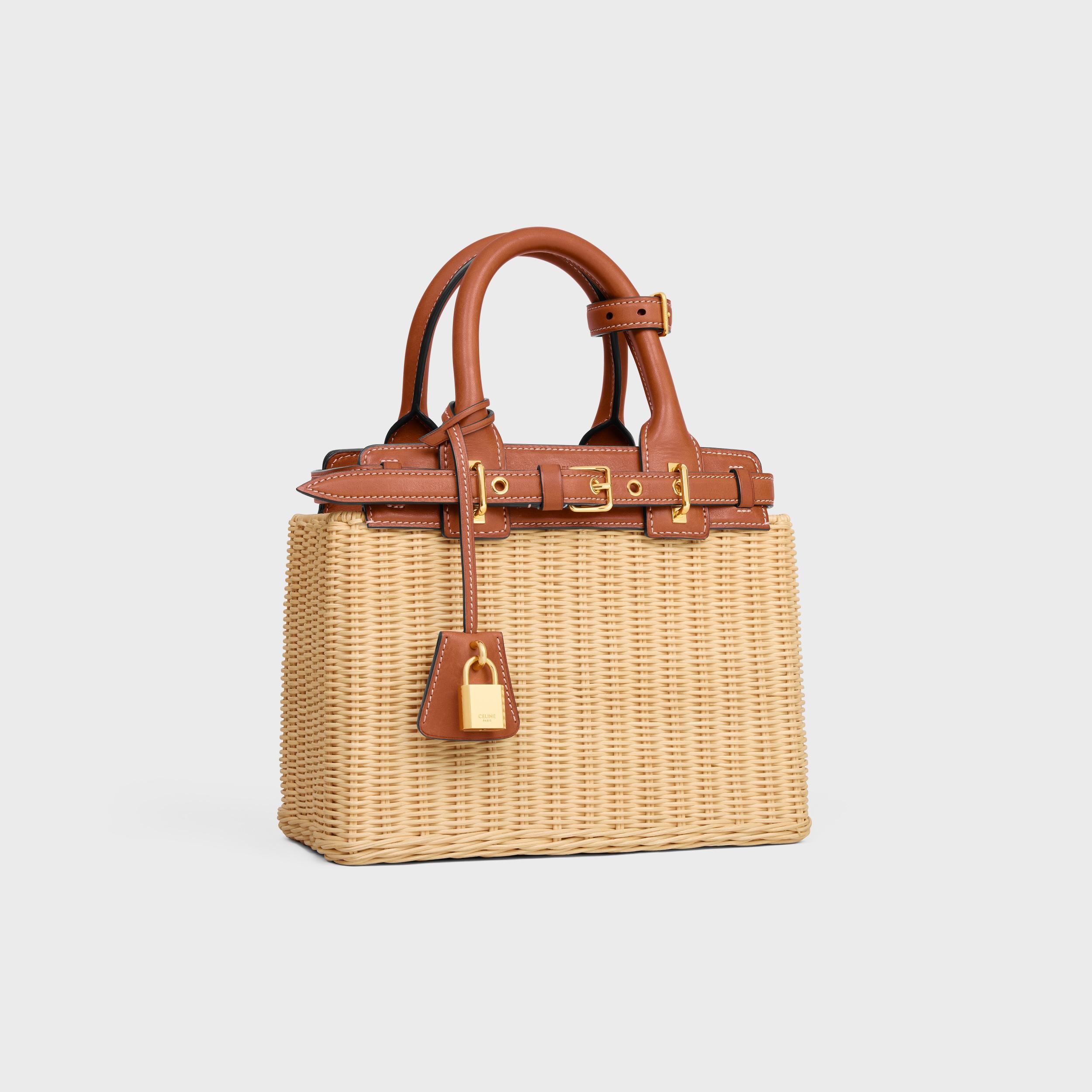 TEEN CELINE CONTI BAG IN WICKER AND NATURAL CALFSKIN Product Image