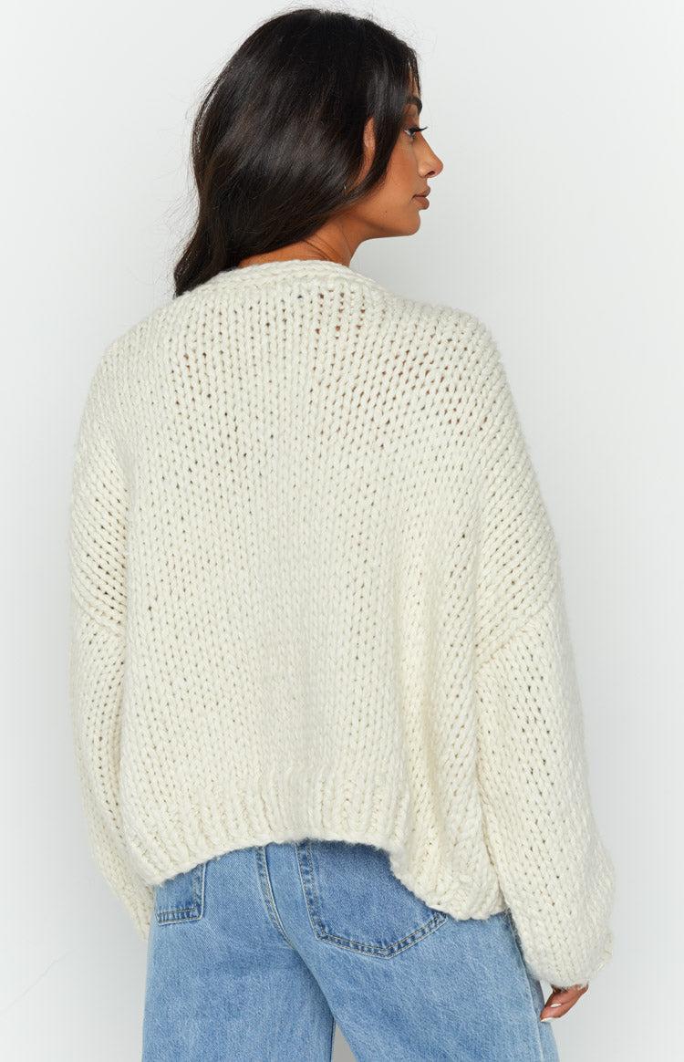 Bad Habits Cream Knit Cardigan Product Image