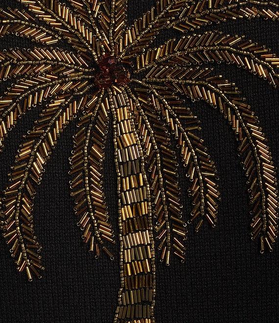 Mestiza New York Delilah Knit Crew Neck Palm Tree Embroidered Sweater Product Image