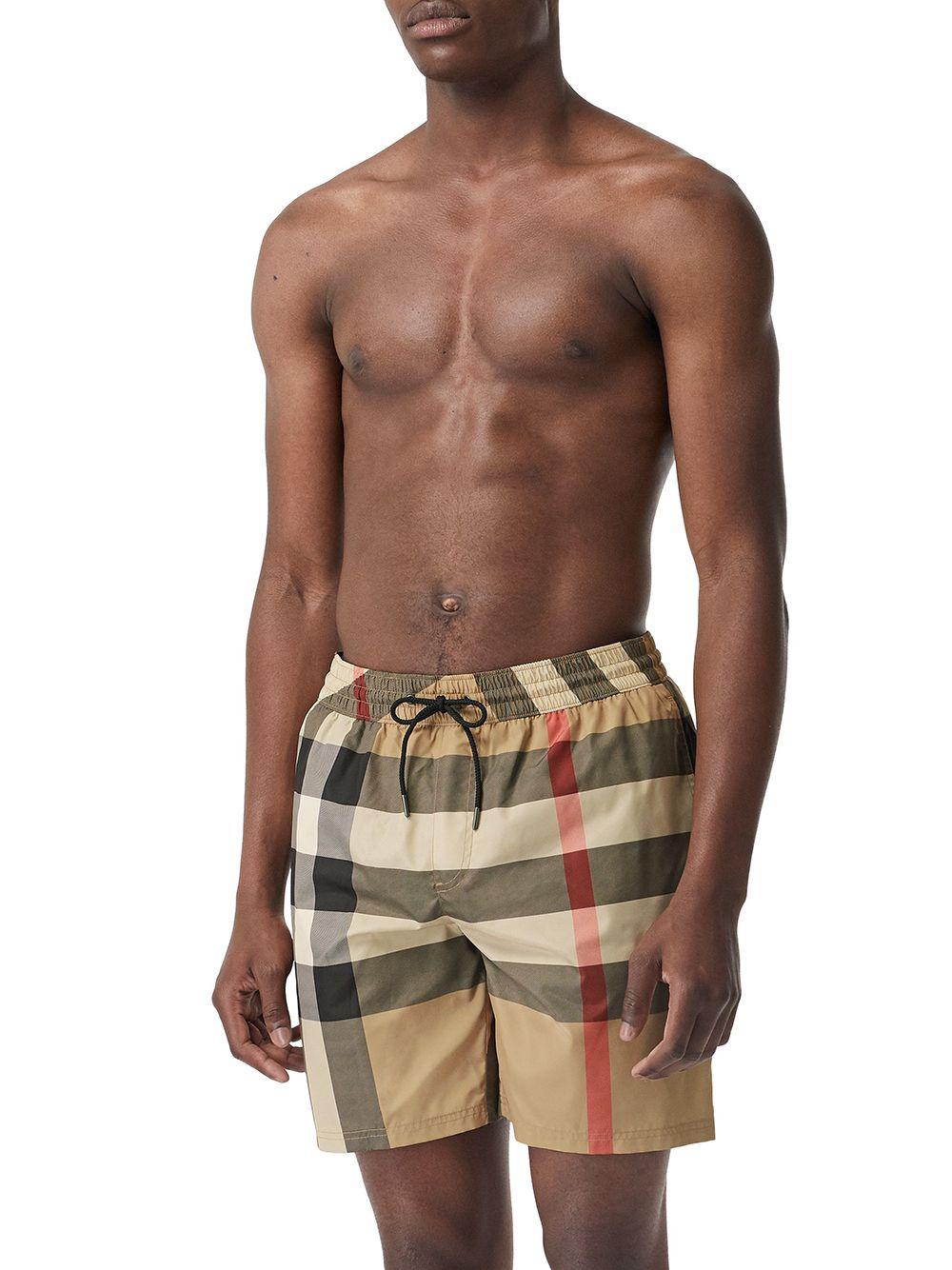checked drawstring swim shorts Product Image