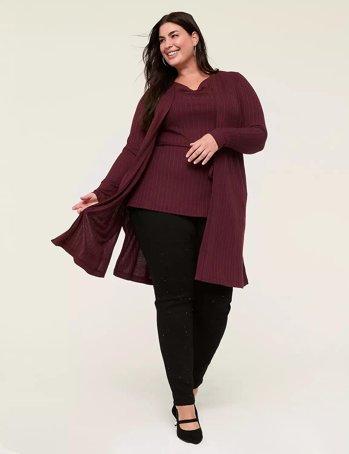 Open-Front Ribbed Duster Product Image