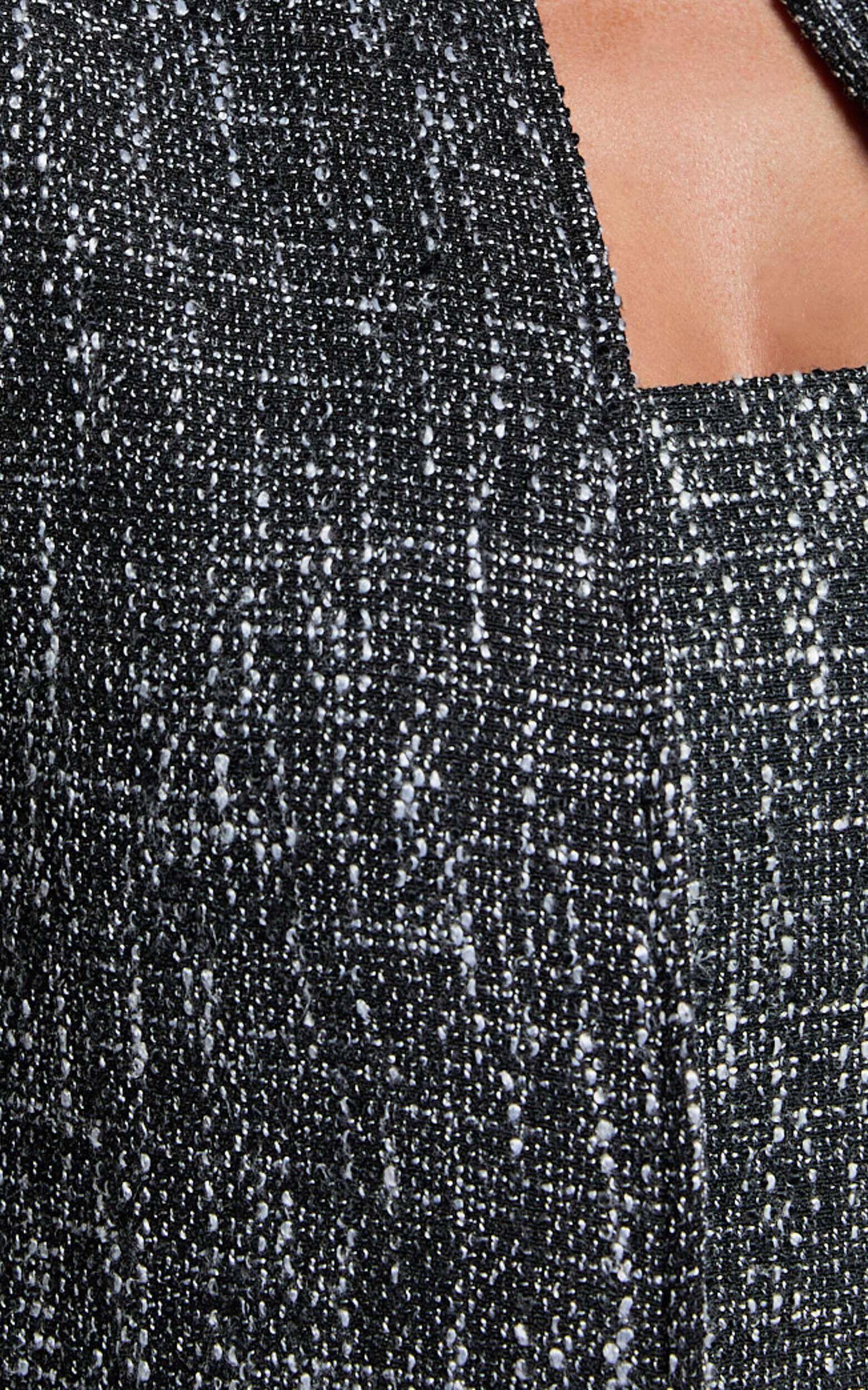 Olympia Jacket - Long Sleeve Boucle Jacket in Black Product Image